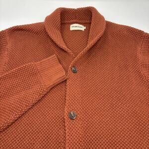 Taylor Stitch Mens 2XL (46) Brown Crawford Cotton Long Sleeve Cardigan Sweater
